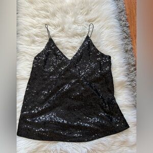 Black Sequin Cami Top
